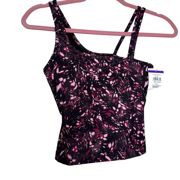 Zella Strength Crop Asymmetric Tank Women’s 2XS Navy Mirage Texture NWT - Picture 2 of 5